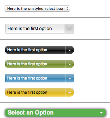 Restyled <select> box - screenshot