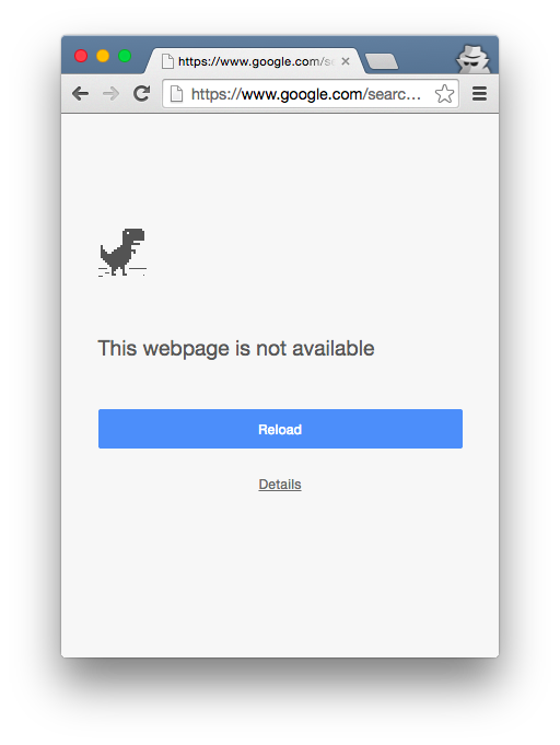 Google Chrome's network error screen